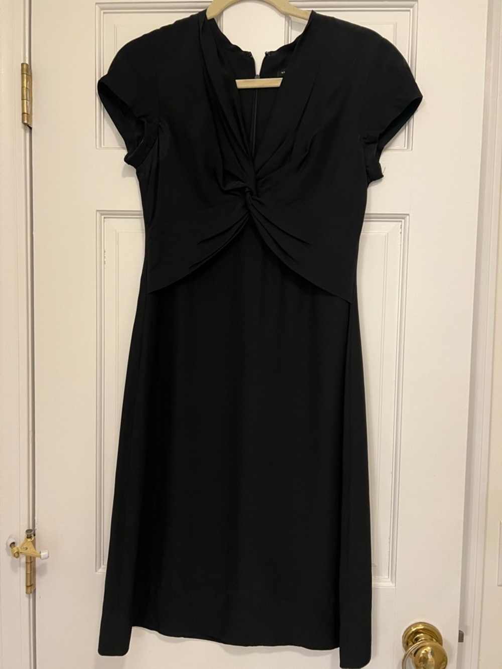 Banana Republic Black Twist-Front Midi Dress